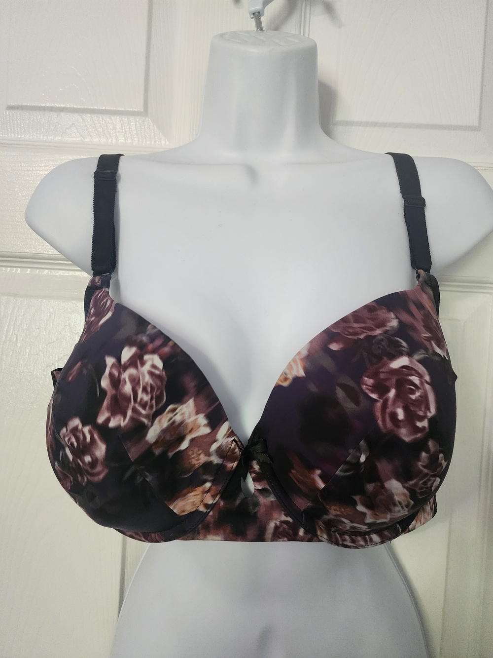 torrid Floral Underwire Bra - Black & Mauve